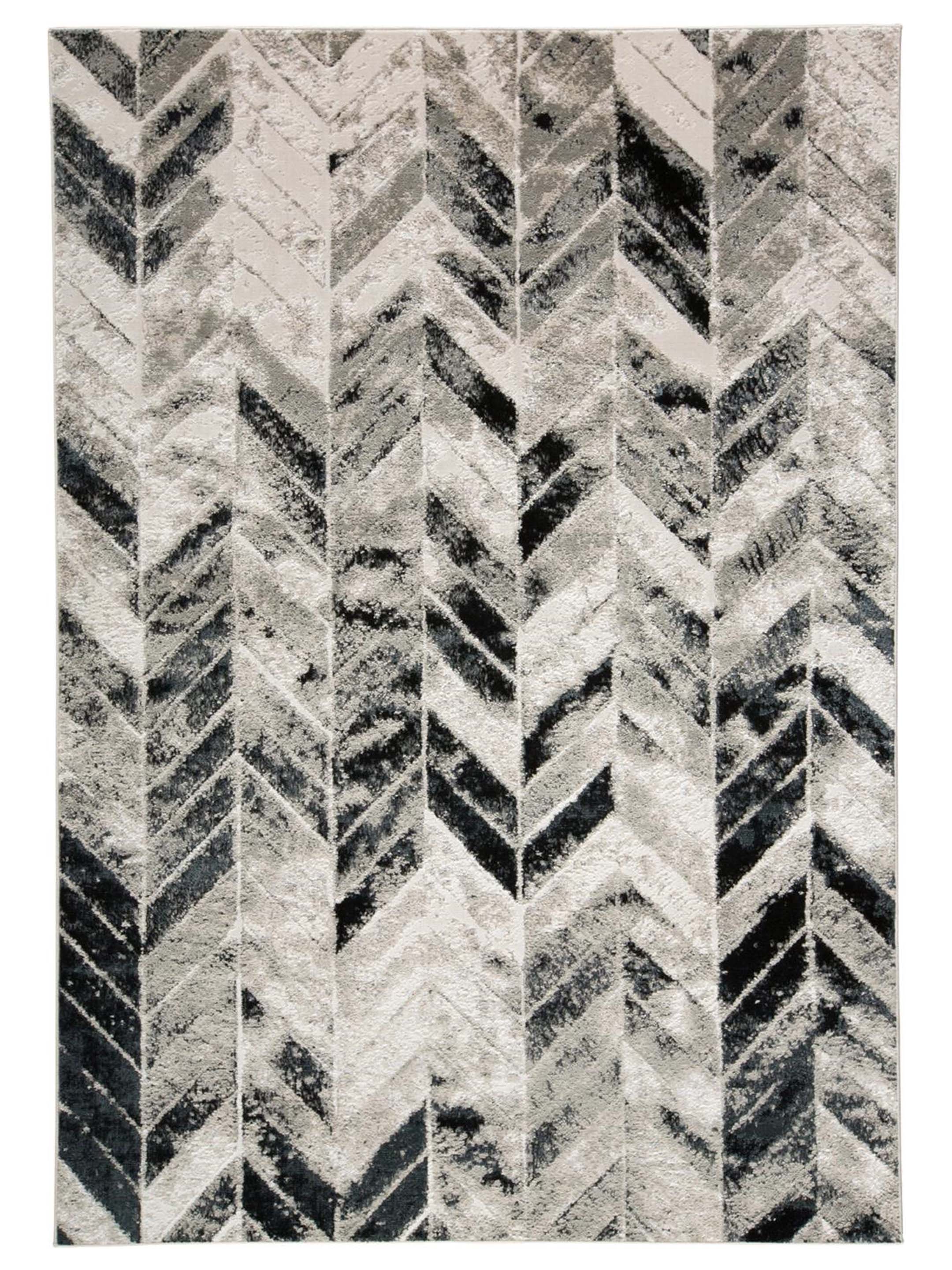 Feizy-Micah-3048F-Silver-Black-Graphic-Machine Woven-Rug